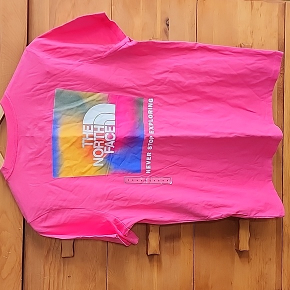 NWT The North Face: Women's Short Sleeve Box NSE T-Shirt, Pink Glo, Medium - Picture 1 of 11